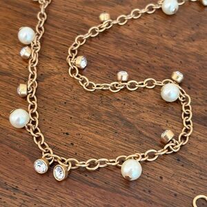 J.Crew | Faux Pearl and Rhinestone Bauble Necklace | 37” Adjustable